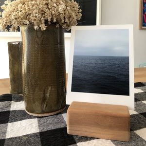 Cherry Instant Photo Holder Display Wood Block